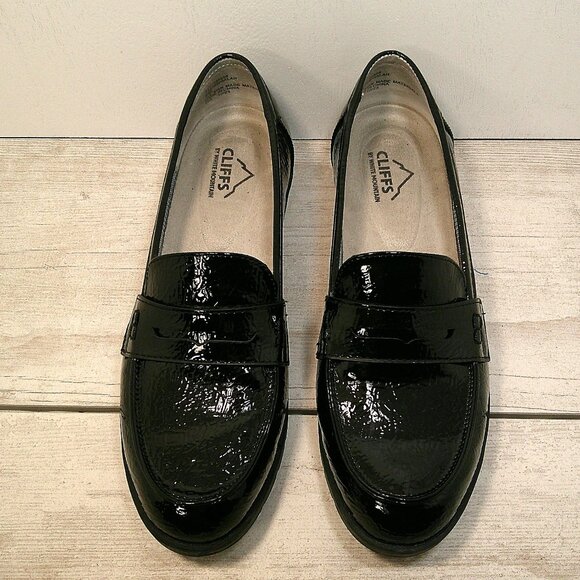 CLIFFS BY WHITE MOUNTAIN Women's Galah Penny Loafer Flats. Black Patent Size 9M - Picture 9 of 9